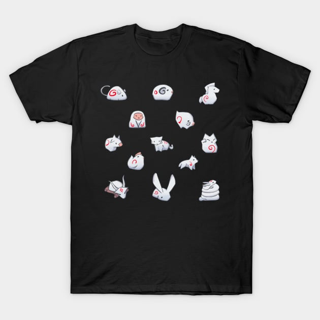 Okami Mini Gods 1 T-Shirt by larkspurhearts